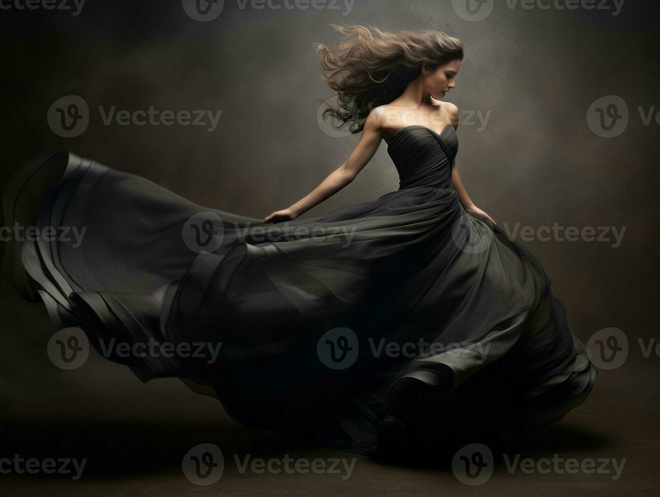 Woman attending a New Year Eve party in an elegant gown AI Generative photo