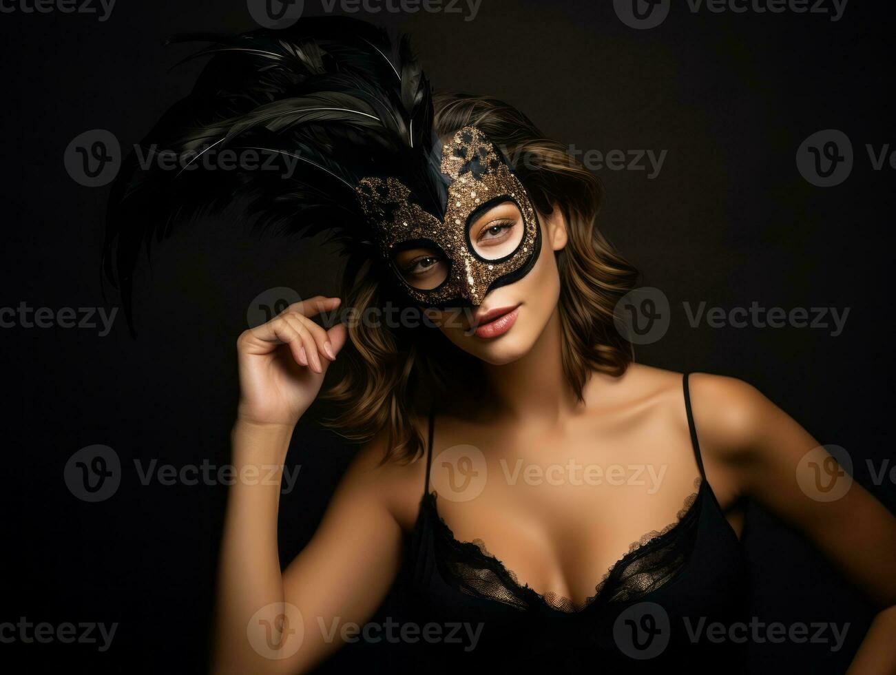 Woman attending a New Year Eve party in an elegant gown AI Generative photo