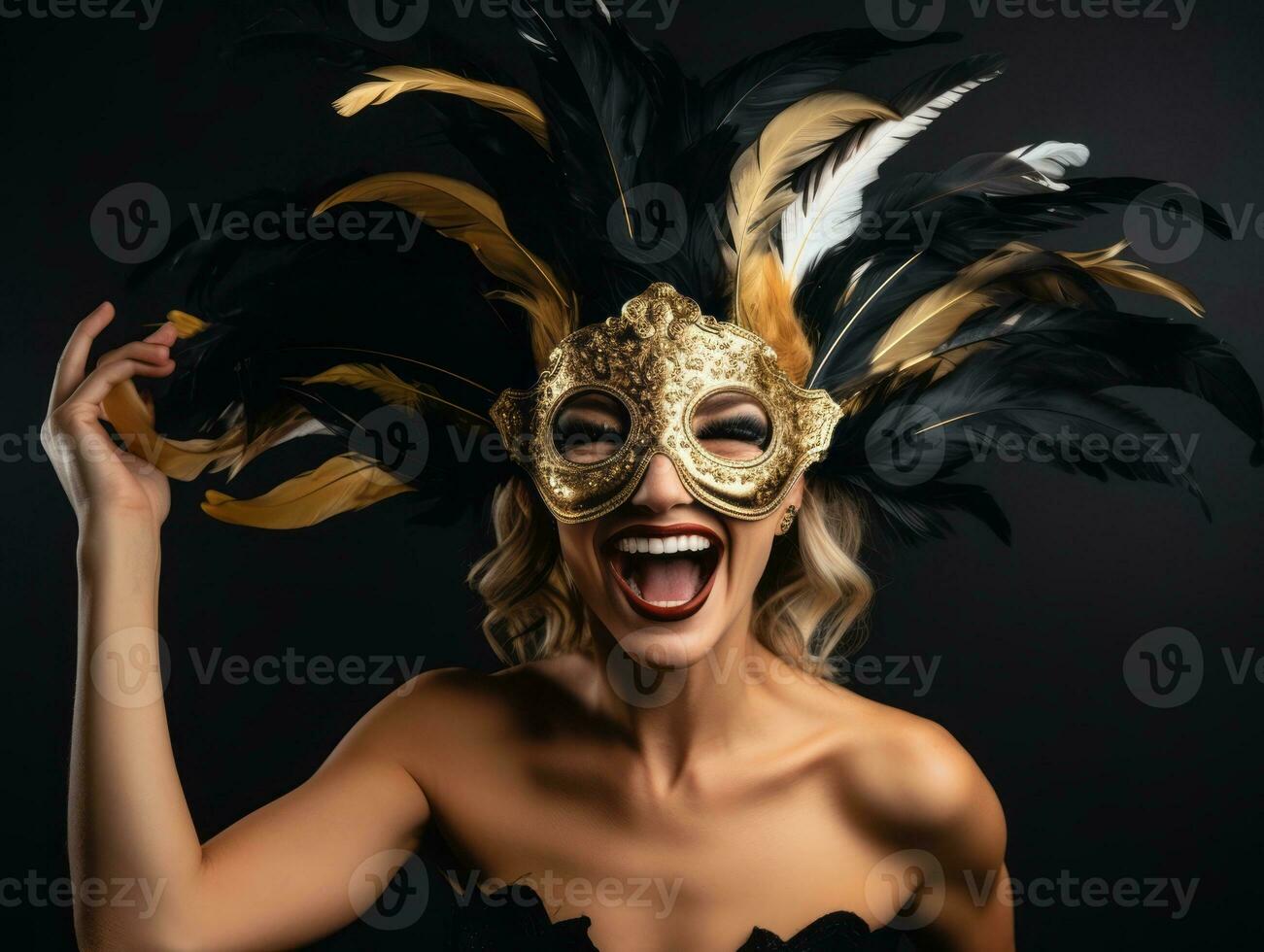 Woman attending a New Year Eve party in an elegant gown AI Generative photo