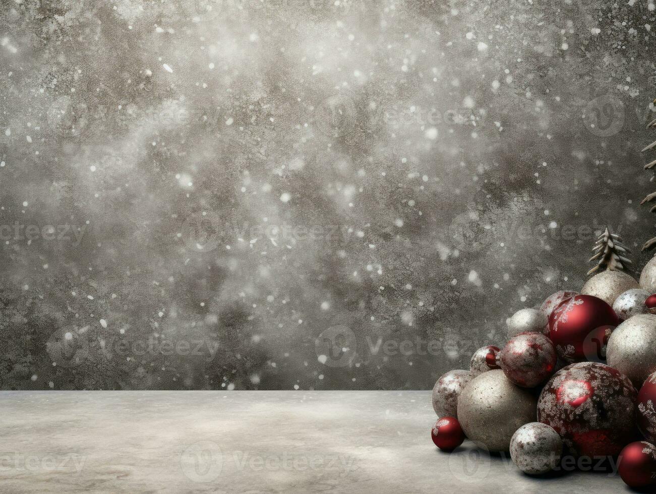 Christmas composition with copy space bokeh background AI Generative photo