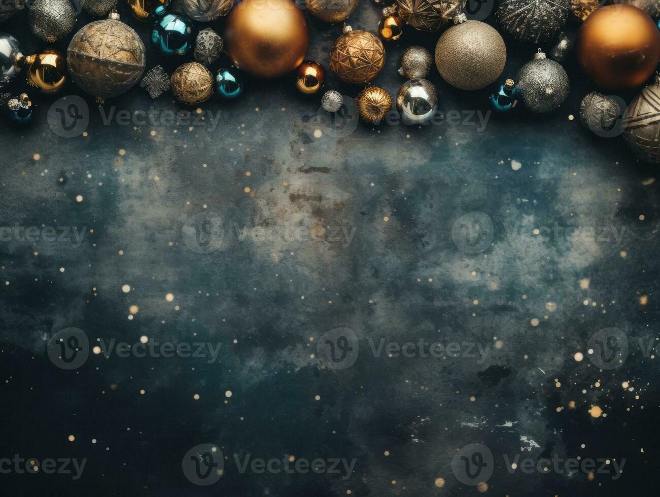 Christmas composition with copy space bokeh background AI Generative photo