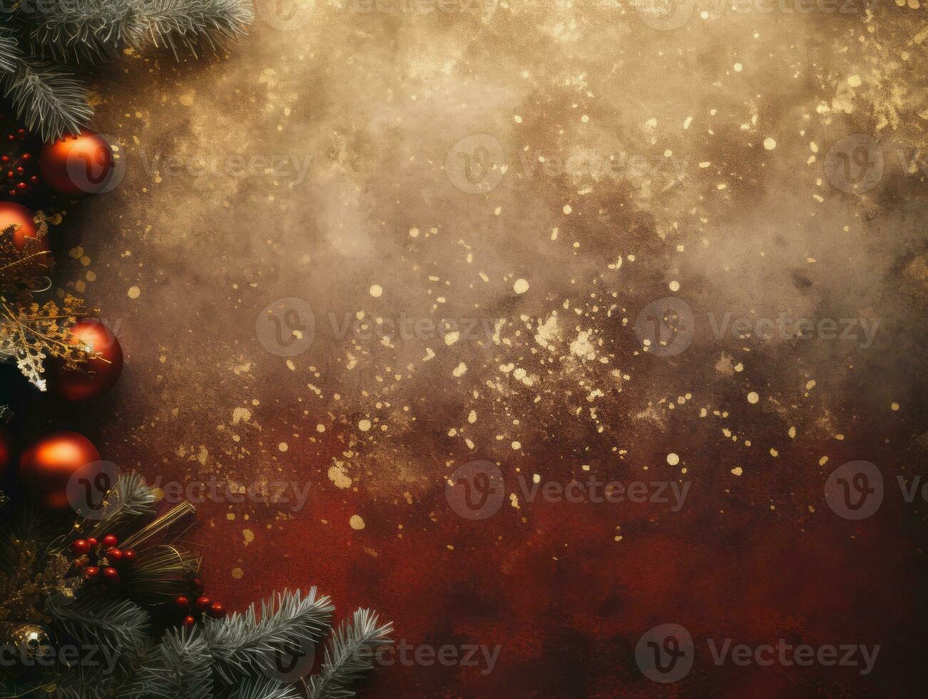 Christmas composition with copy space bokeh background AI Generative photo