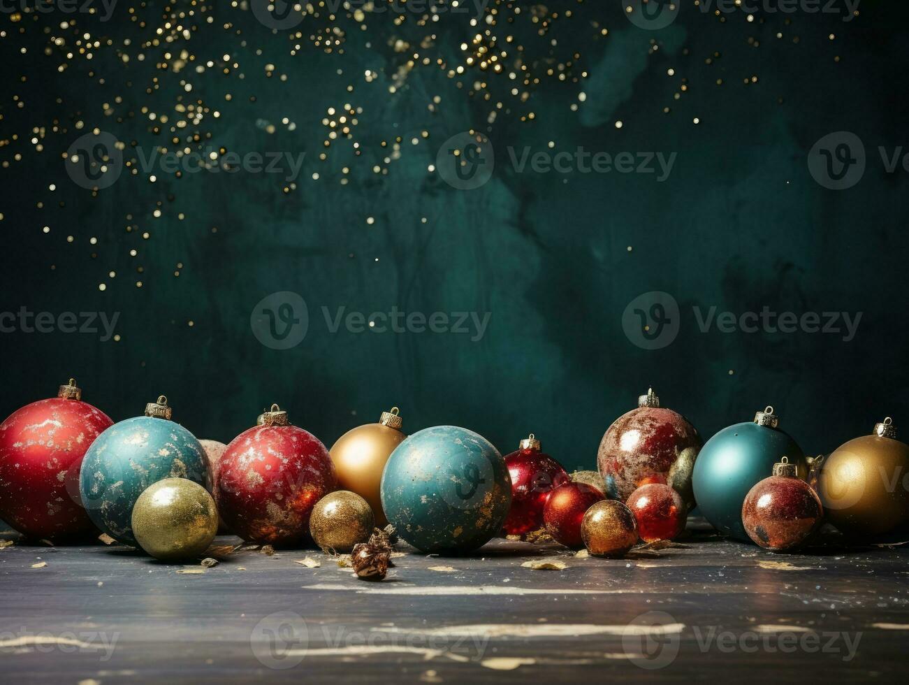 Christmas composition with copy space bokeh background AI Generative photo