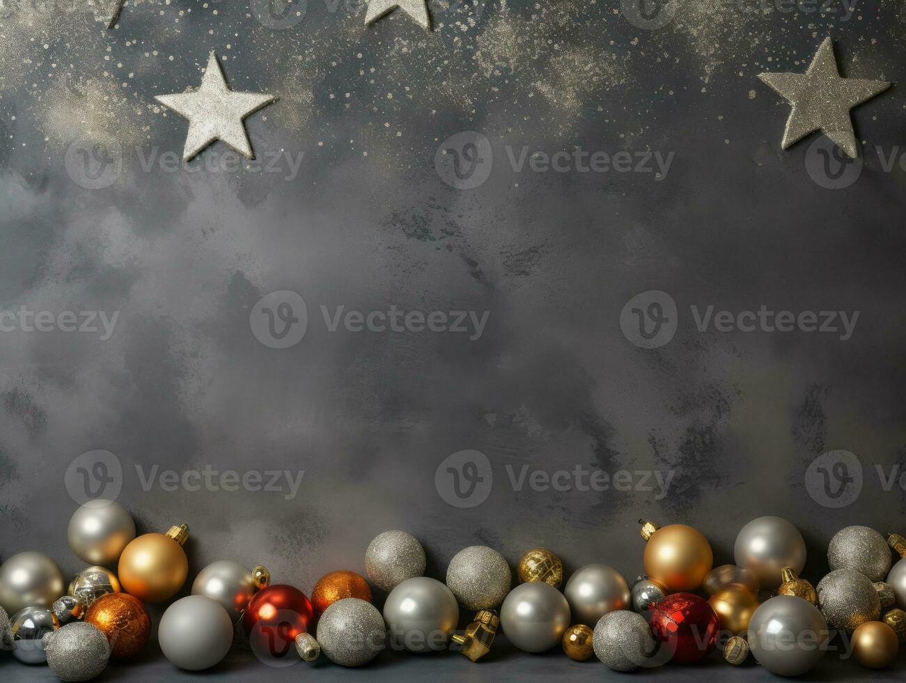 Christmas composition with copy space bokeh background AI Generative photo