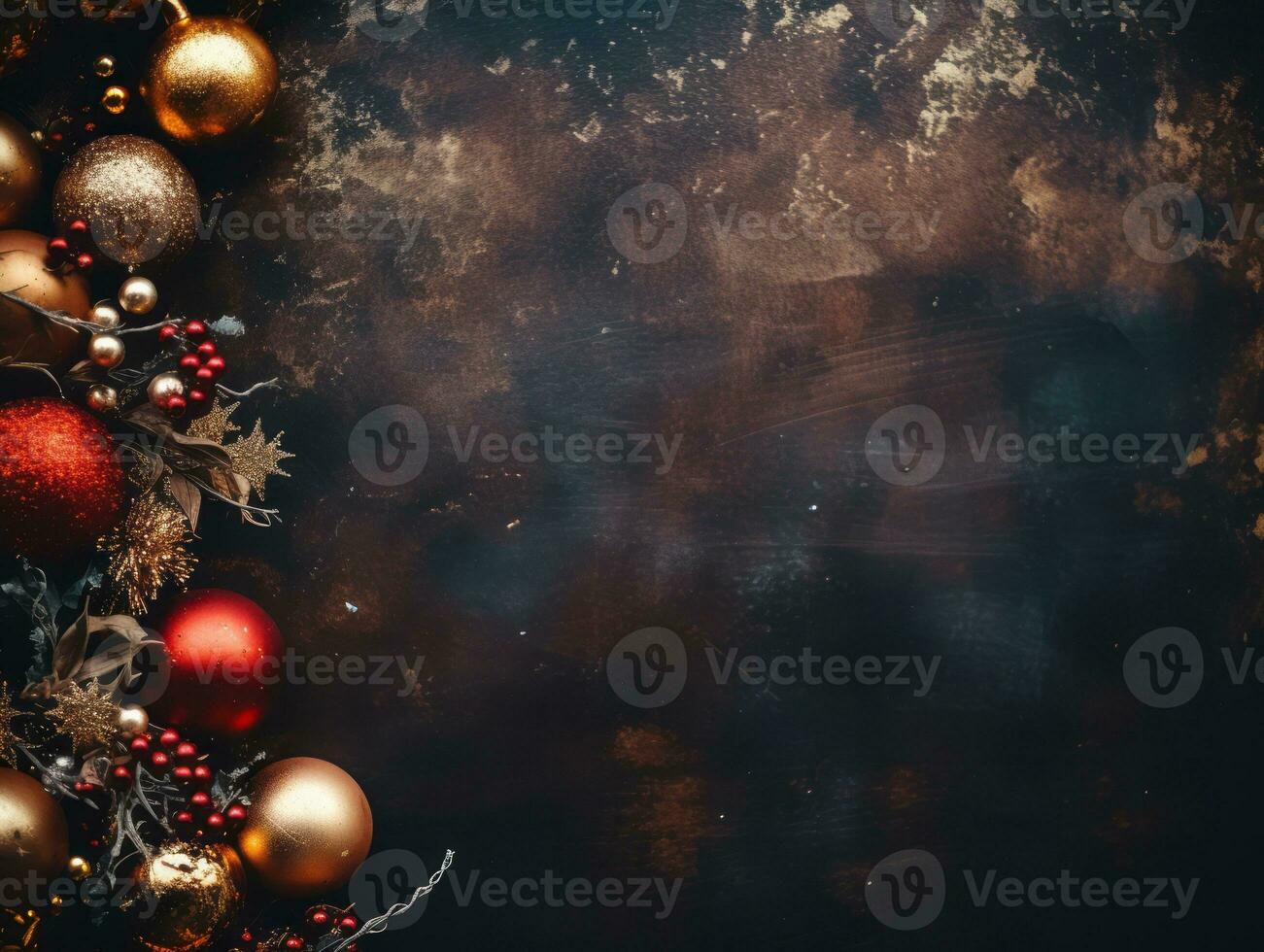 Christmas composition with copy space bokeh background AI Generative photo