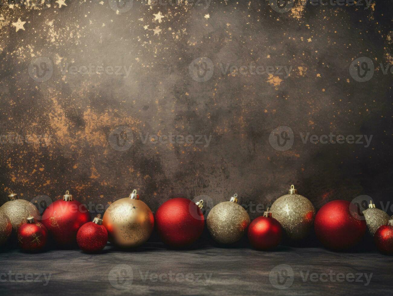 Christmas composition with copy space bokeh background AI Generative photo