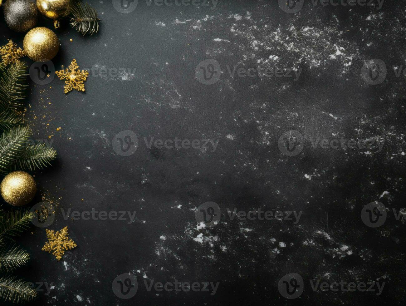 Christmas composition with copy space bokeh background AI Generative photo