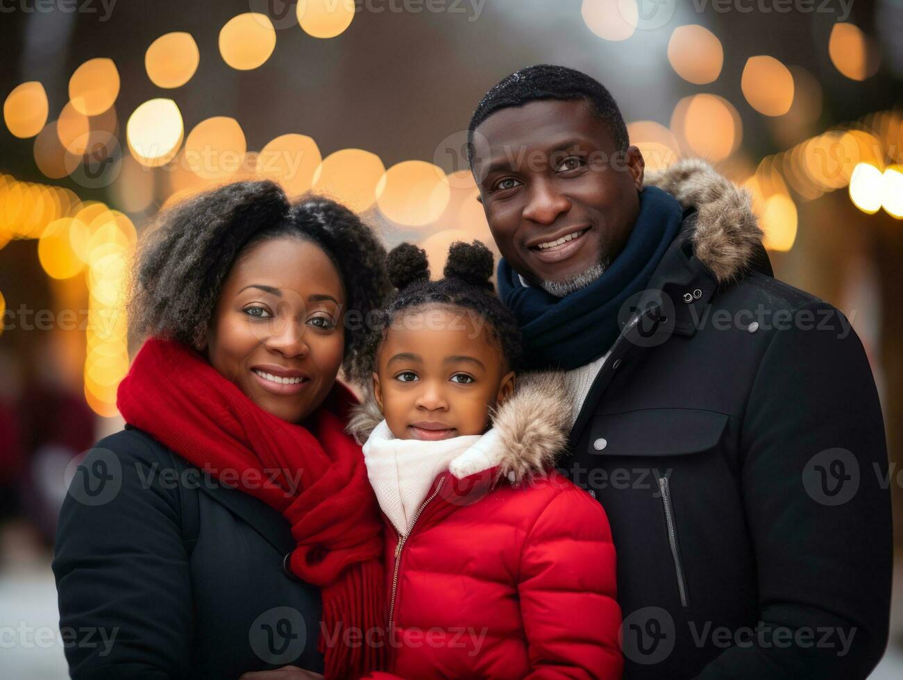 el africano americano familia disfruta celebrando Navidad víspera juntos ai generativo foto