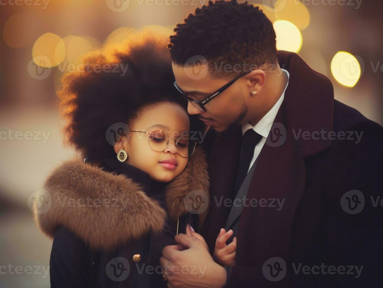 el africano americano familia disfruta celebrando Navidad víspera juntos ai generativo foto