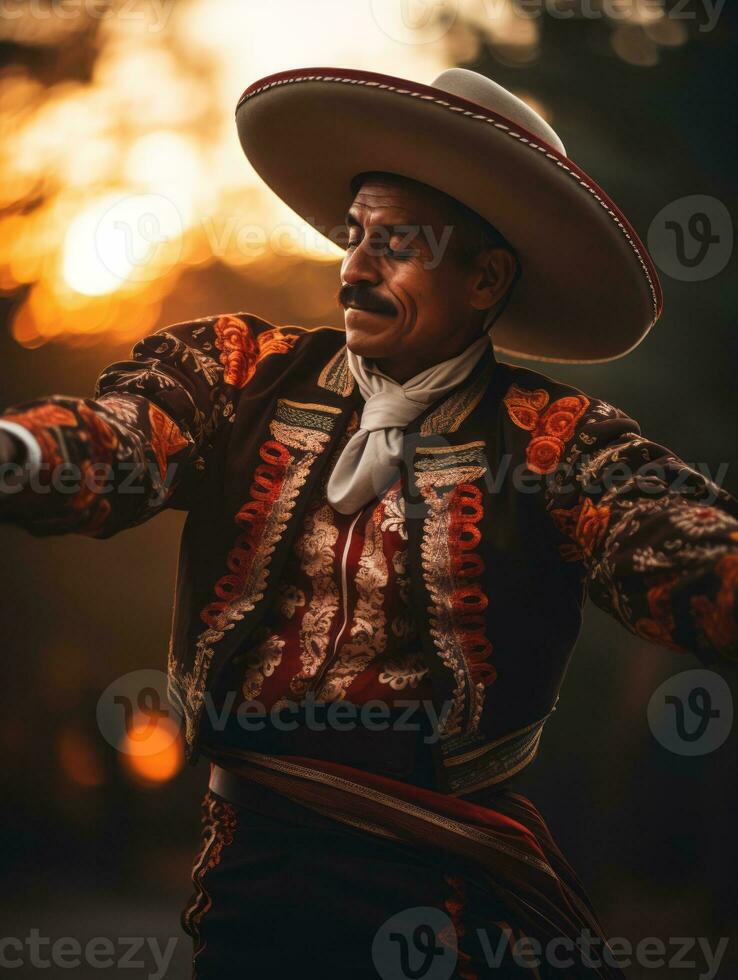 foto de emocional dinámica actitud mexicano hombre en otoño ai generativo