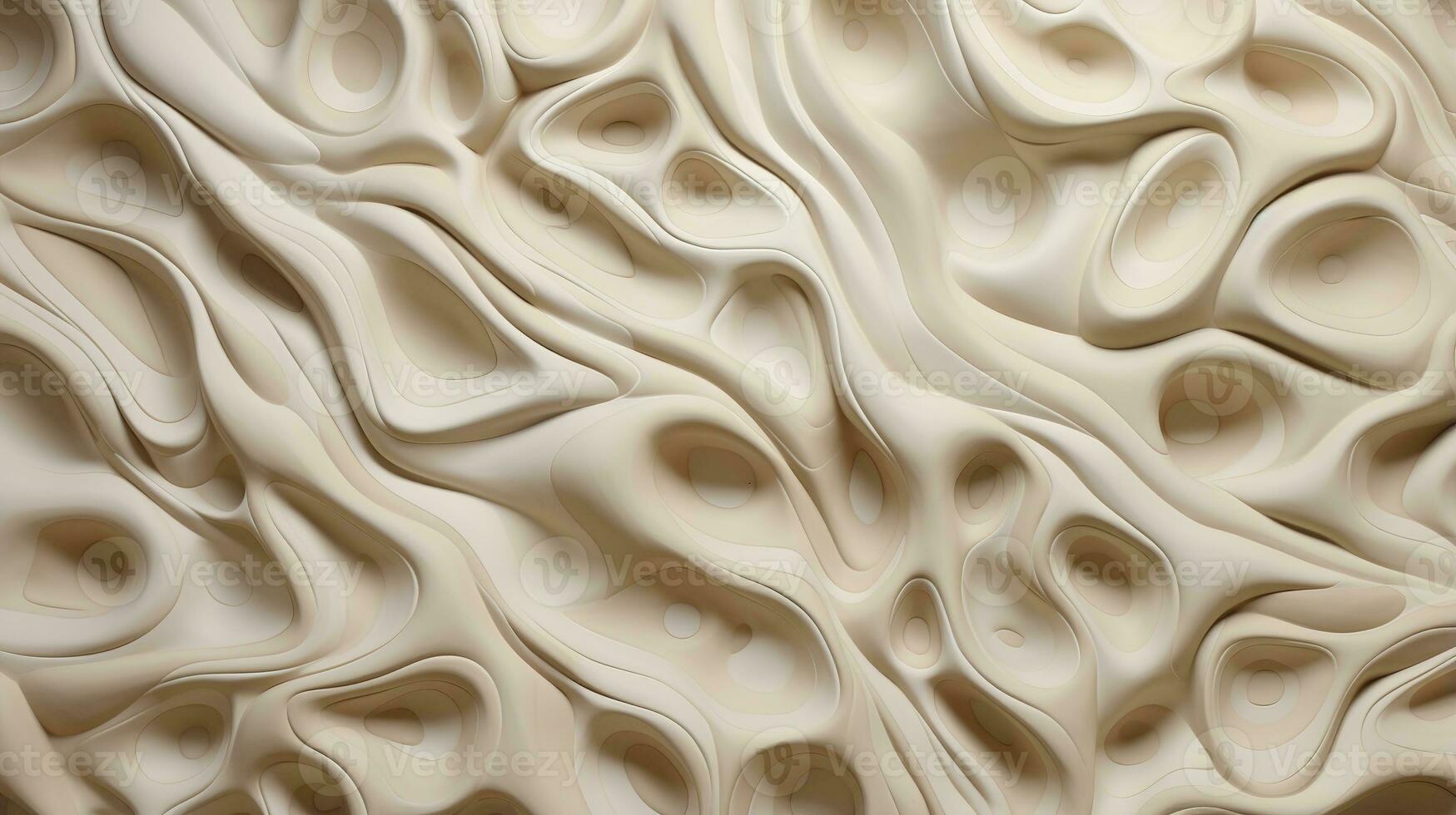 Generative AI, ivory and beige modelling clay, gypsum or ceramic background and texture, curls and flowing forms photo