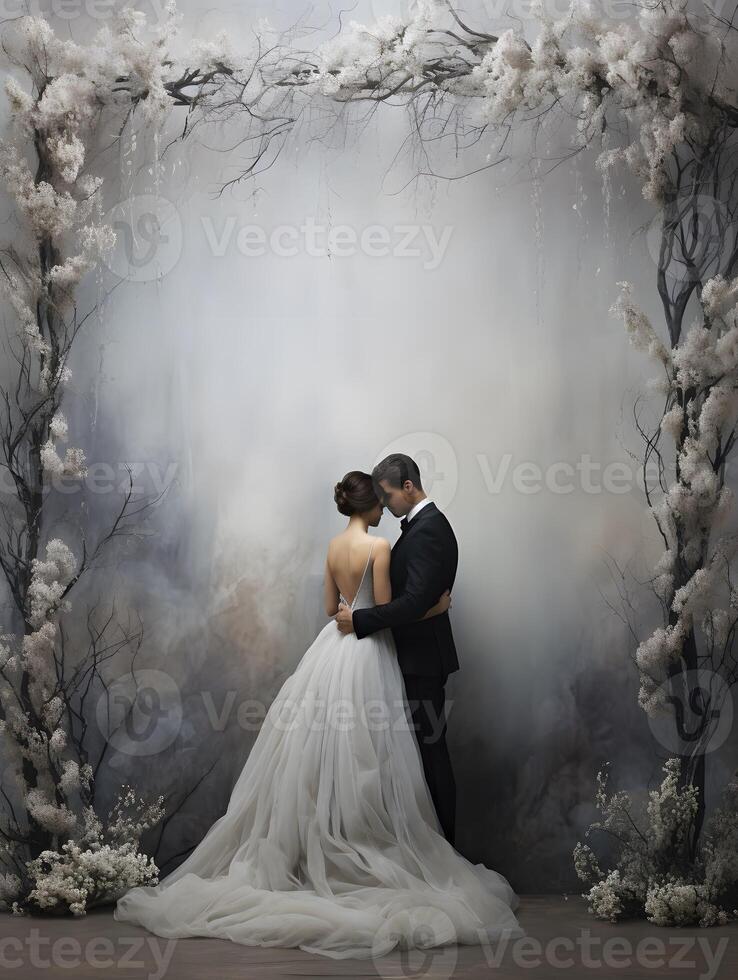 Wedding backdrop background illustration design, couple in love, marriage, bride, photo