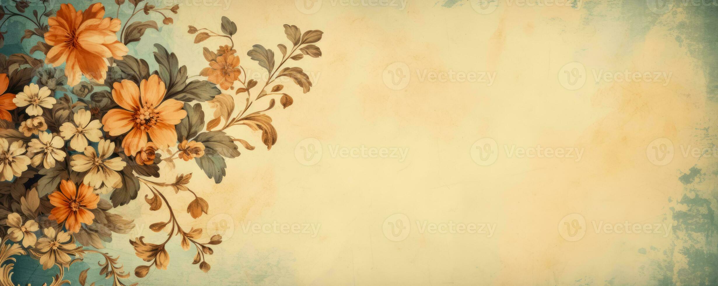 Quirky vintage wallpaper patterns background with empty space for text photo