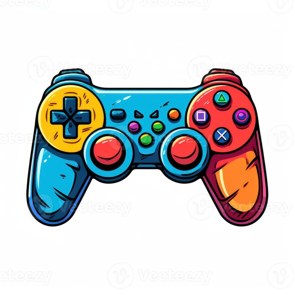 video game controller isolated on white background photo