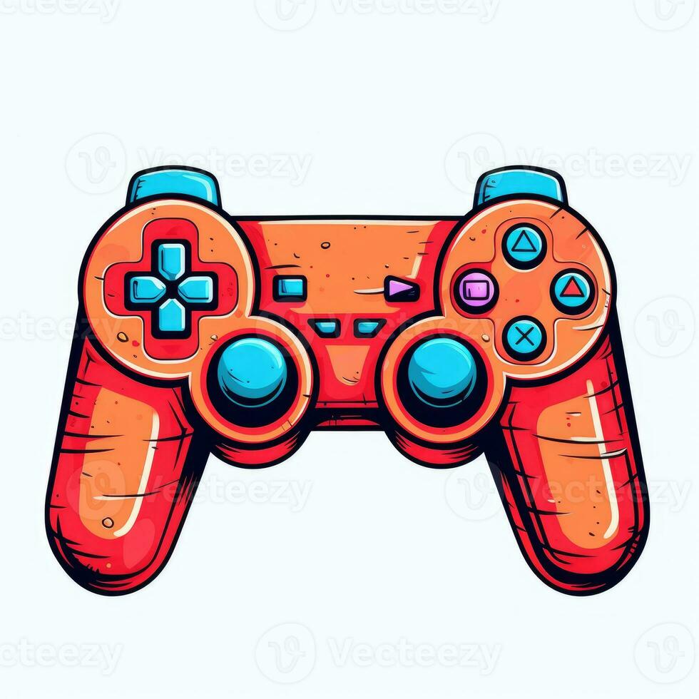 video game controller isolated on white background photo