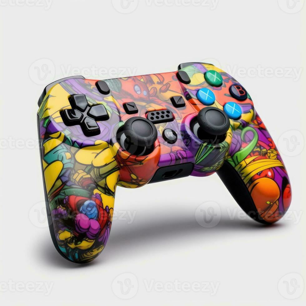 video game controller isolated on white background photo