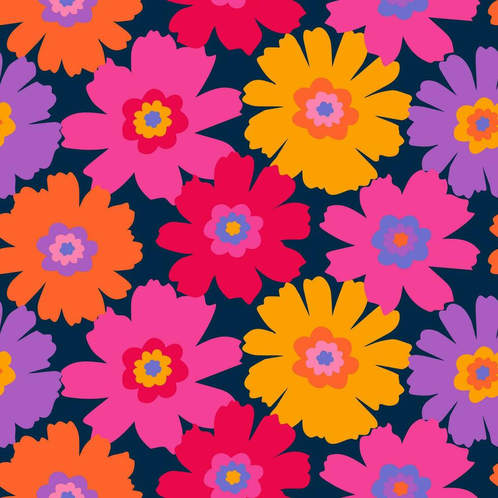 Hand drawn flowers, seamless patterns with floral for fabric, textiles, clothing, wrapping paper, cover, banner, home decor, abstract backgrounds. vector