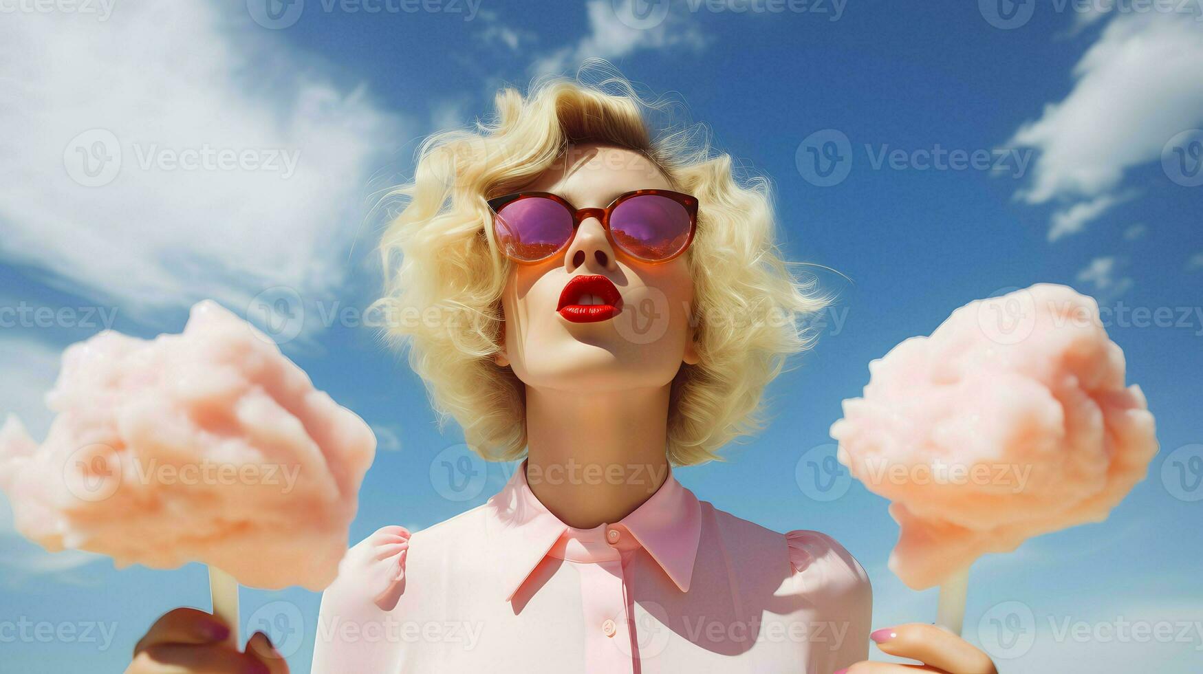 Ice cream illustration background design, summer vibes, ice cool, Generative AI photo