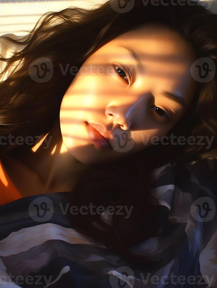 Beautiful young Asian woman portrait, cute girl wallpaper background photo, photo