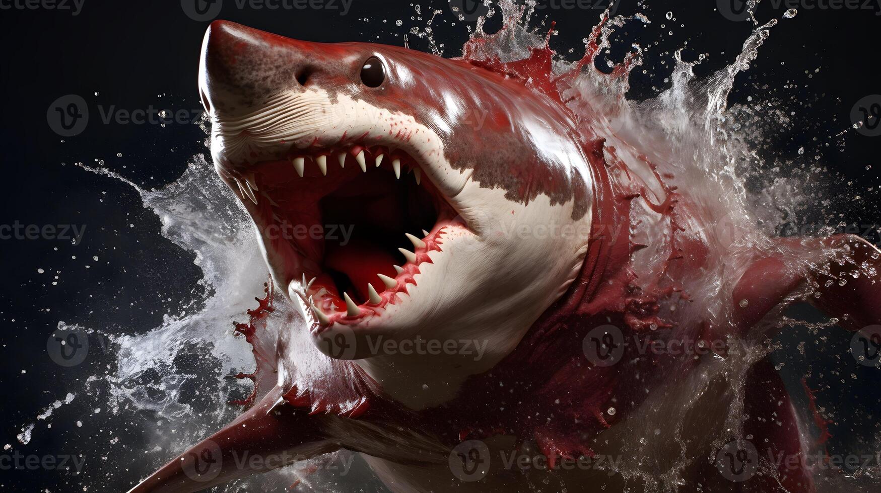 Shark illustration, background design, great white, photo