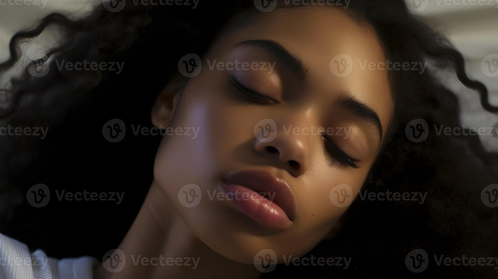 African black woman portrait, cute girl stock photo background, Generative AI