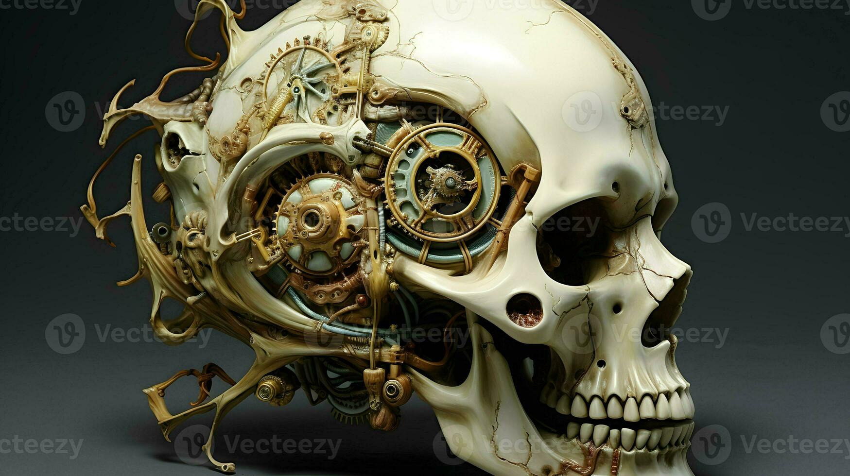 Skull illustration background wallpaper design, day of the dead, Dia de Muertos, Generative AI photo