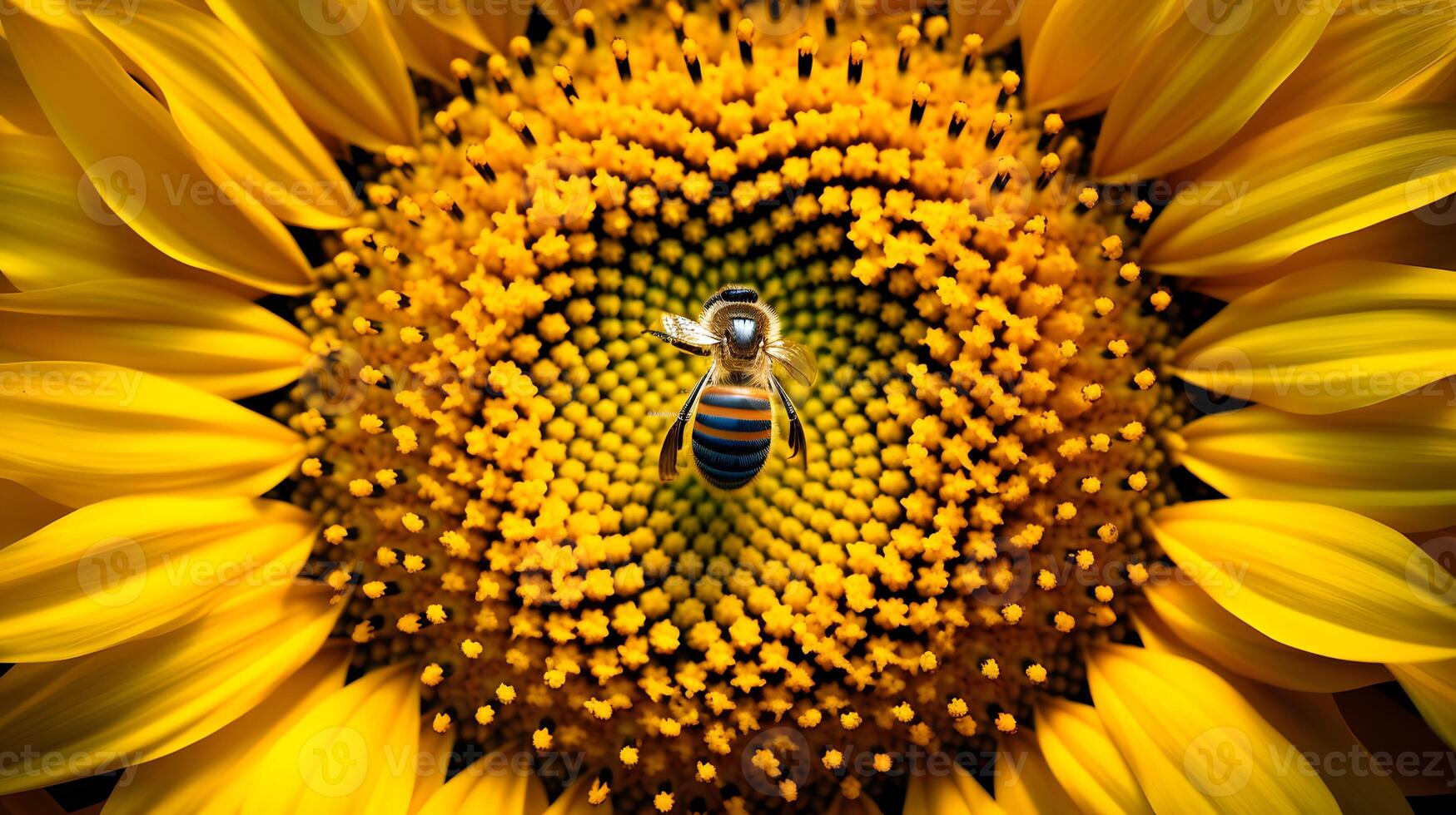 Bee or honeybee, honey comb, background, photo