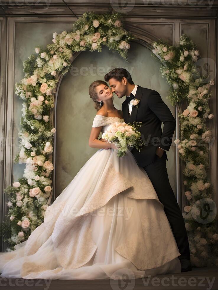 Wedding backdrop background illustration design, couple in love, marriage, bride, photo