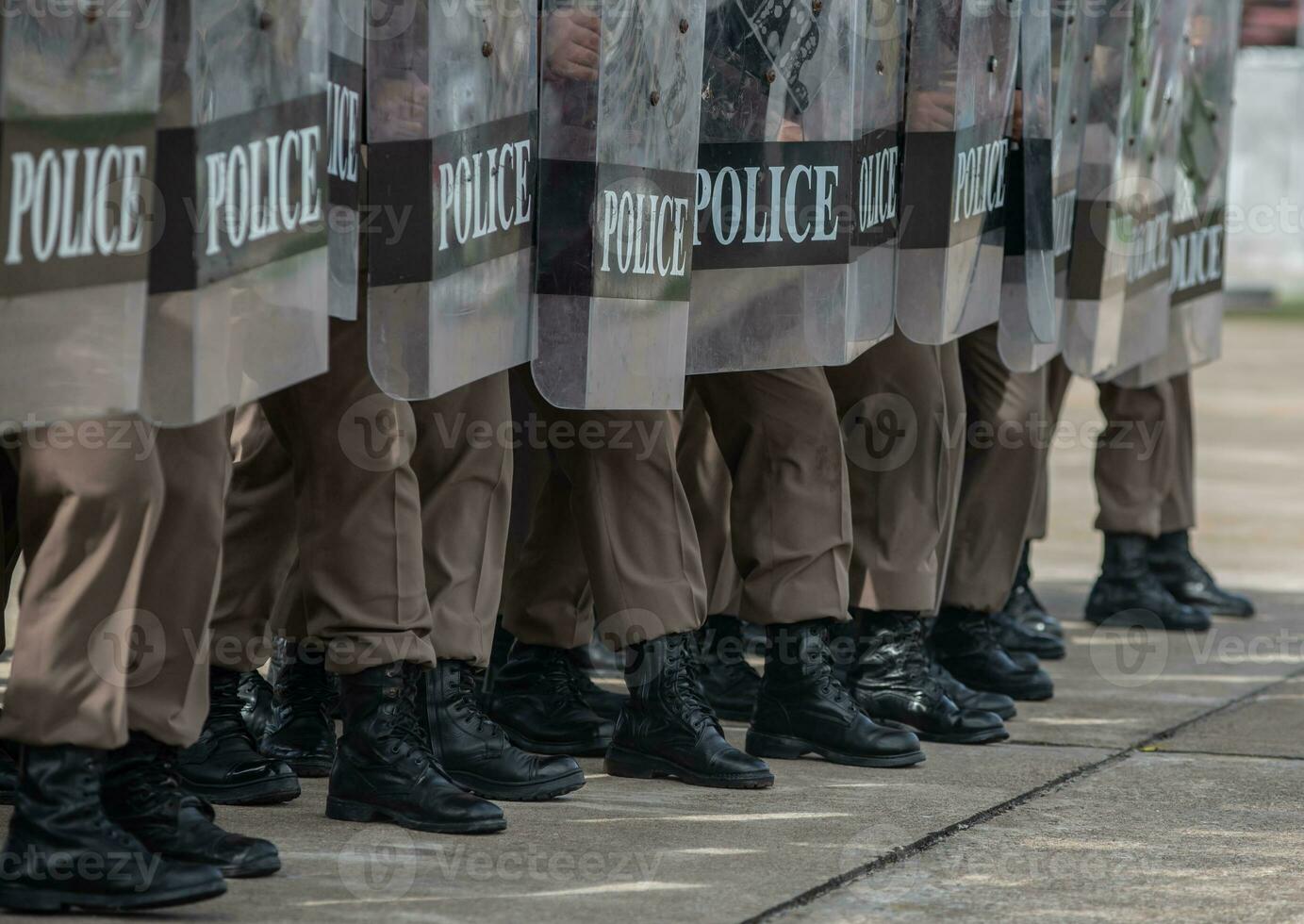 Riot police control the crowd. photo