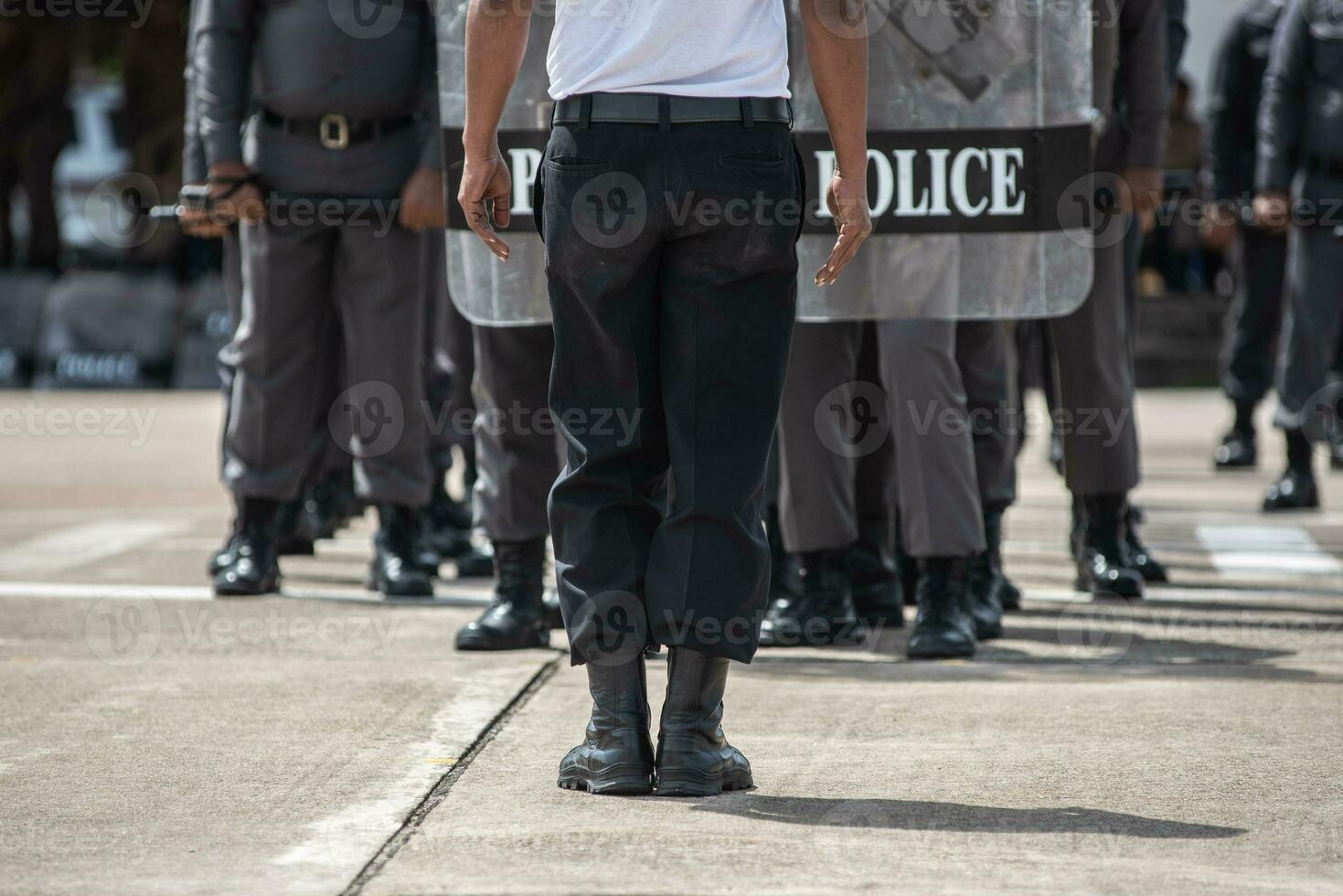 Riot police control the crowd. photo