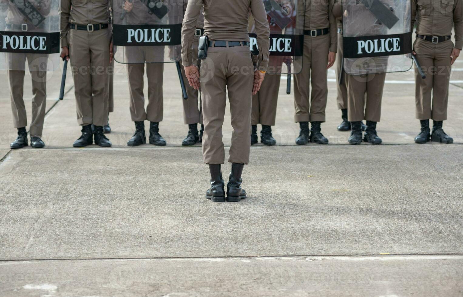 Riot police control the crowd. photo