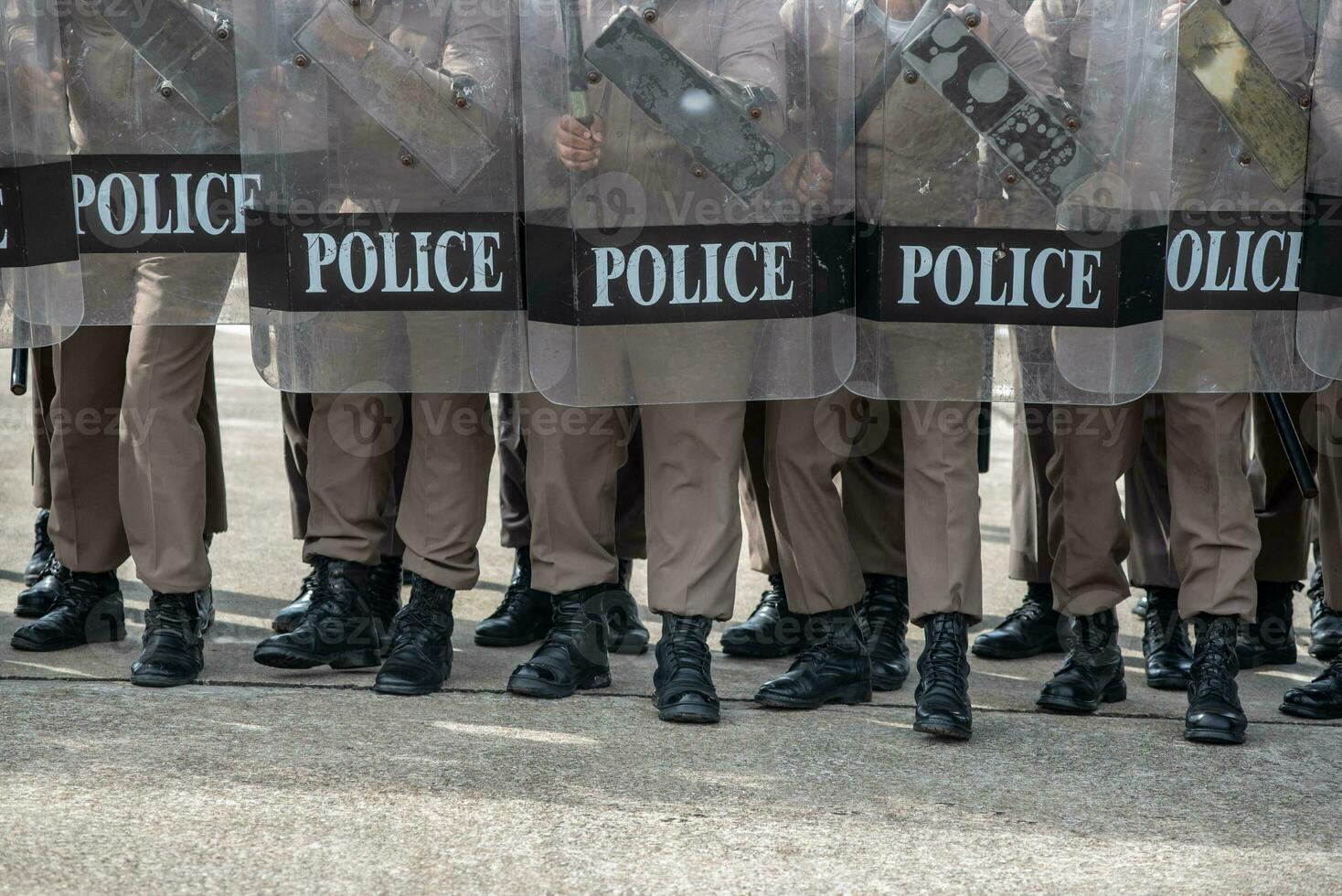 Riot police control the crowd. photo