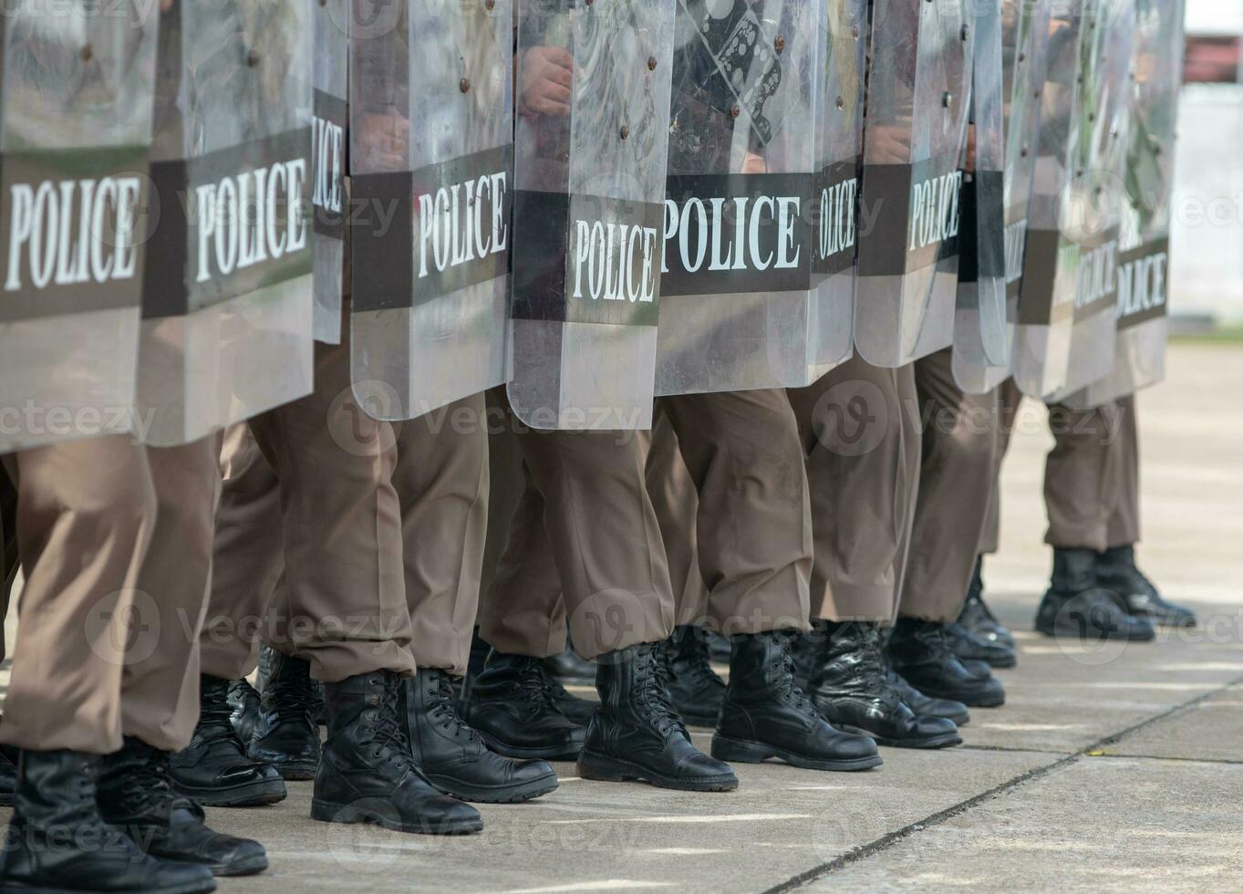 Riot police control the crowd. photo