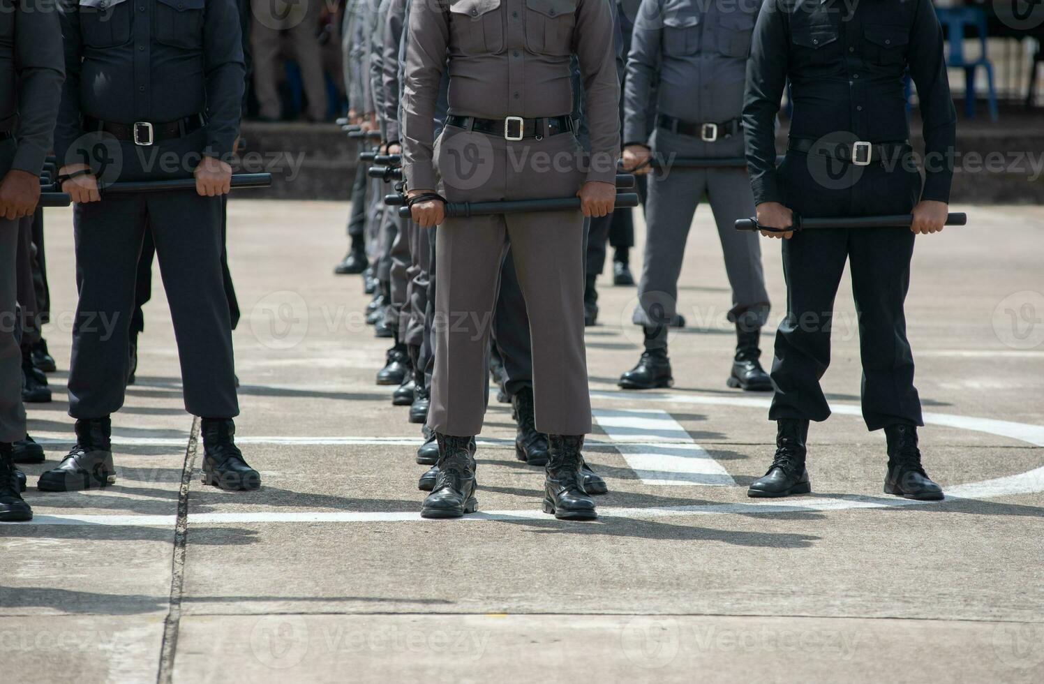 Riot police control the crowd. photo