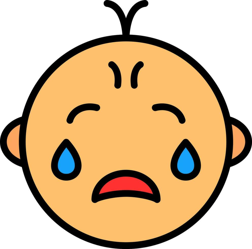 Baby crying Vector Icon Design