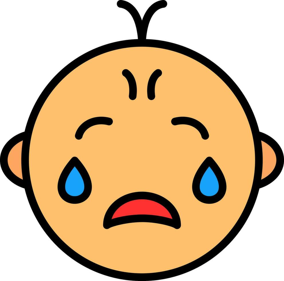 Baby crying Vector Icon Design