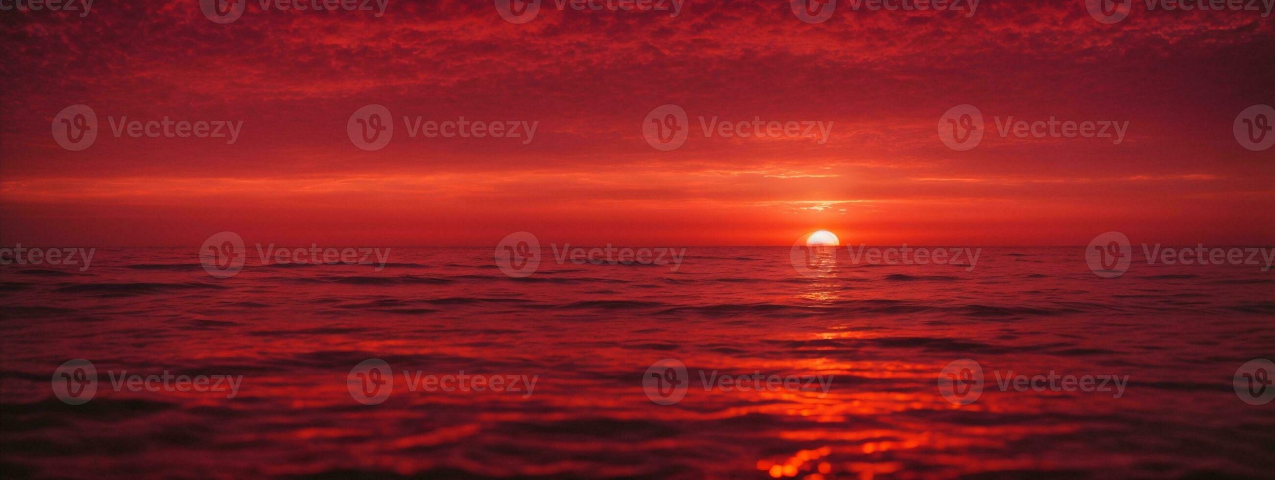 red sunset. AI generated photo