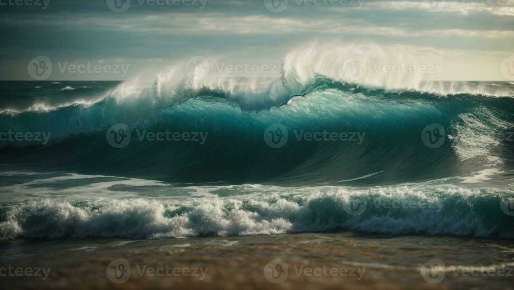 Ocean Wave. AI generated photo