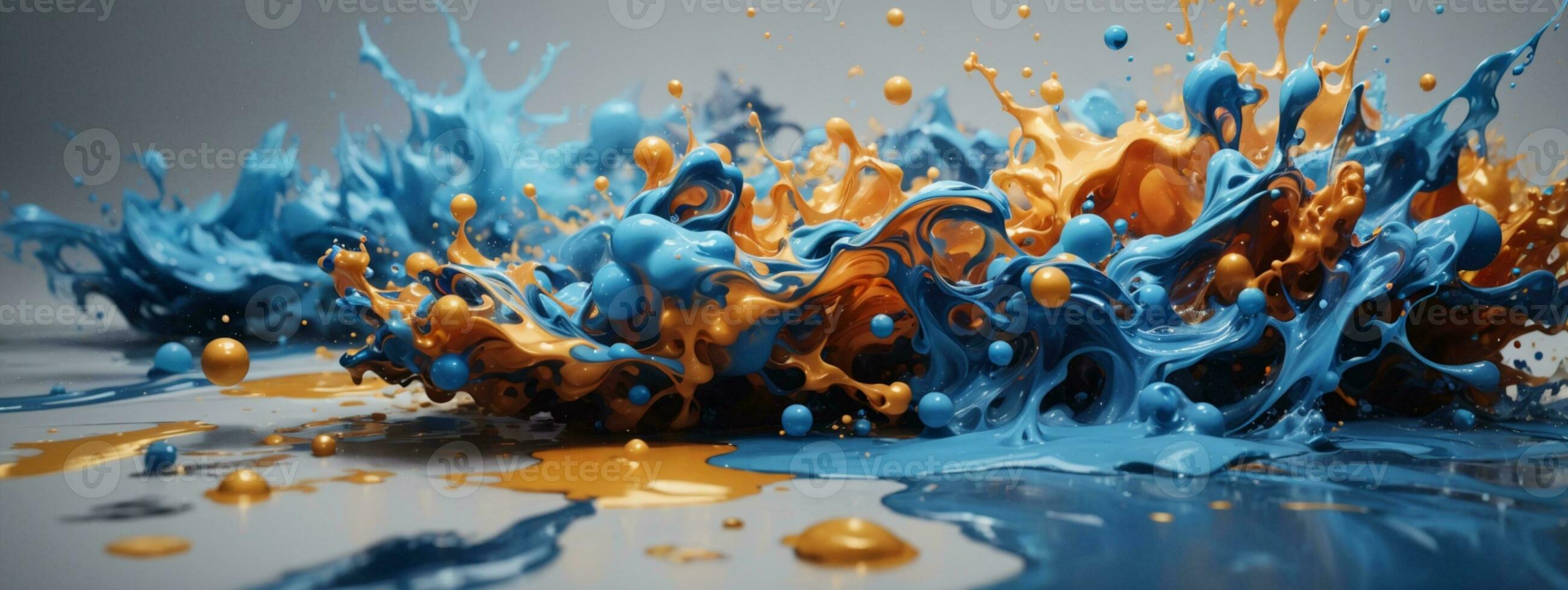 Abstract ink splash background. AI generated photo