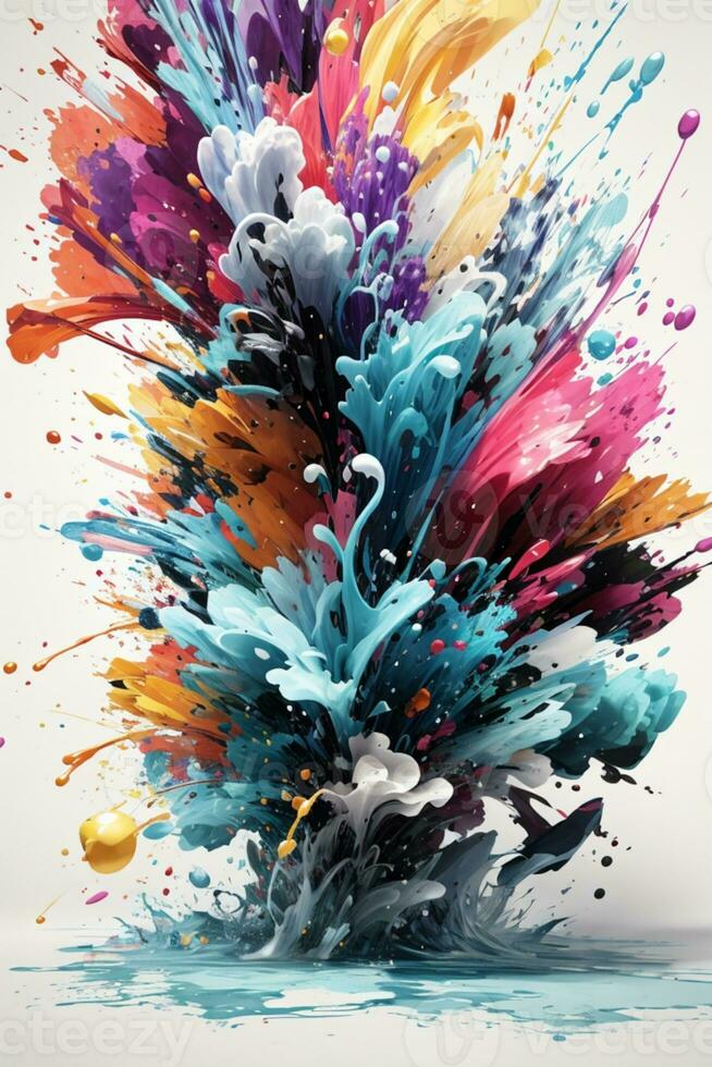 Abstract ink splash background. AI generated photo