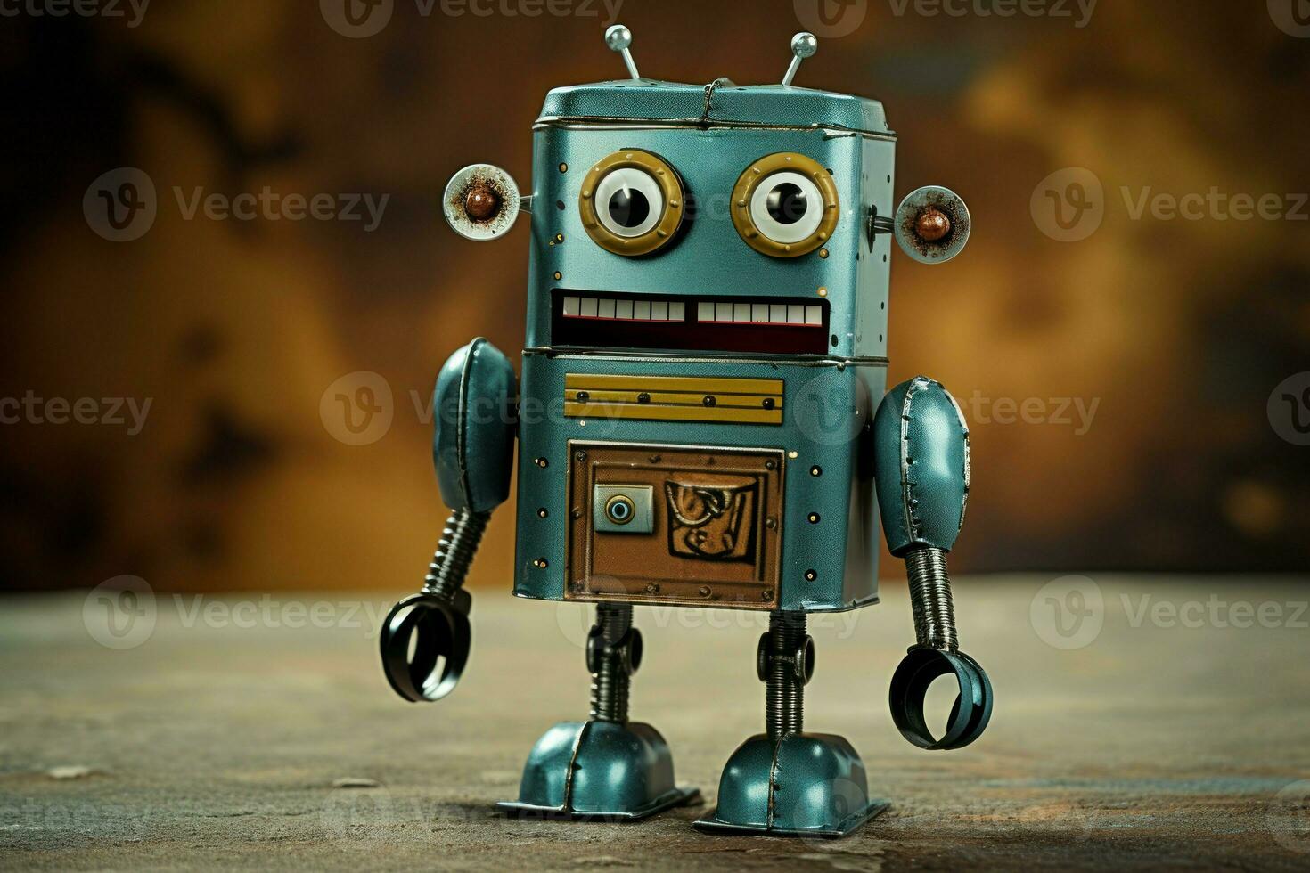 Imaginative Cartoon tin robot. Generate Ai photo