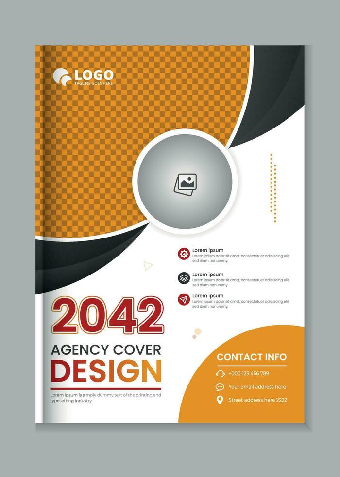 Corporate book cover design template in a4 vector