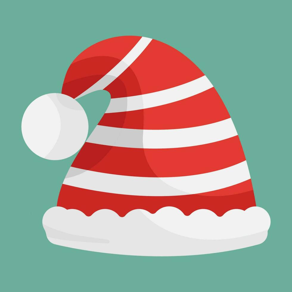 Navidad Papa Noel claus sombrero. nuevo año rojo sombrero vector Navidad decoración.