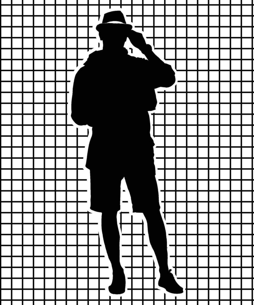 cámara hombre negro ilustración vector