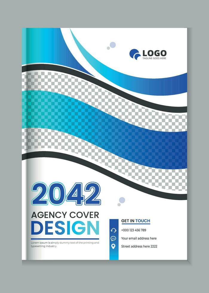 Corporate book cover design template in a4 vector