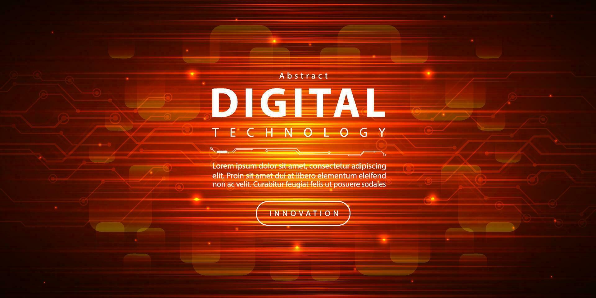 Digital technology speed connect red orange background, cyber nano information, abstract communication, innovation future tech, internet network connection, Ai big data line dot illustration 3d vector