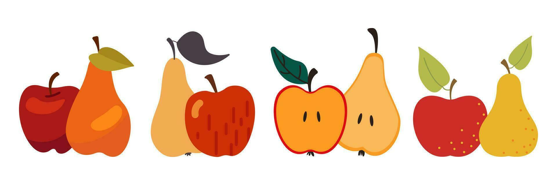 Thanksgiving. Autumn apple and pear harvest illustration with a Jar and Fruits. vector
