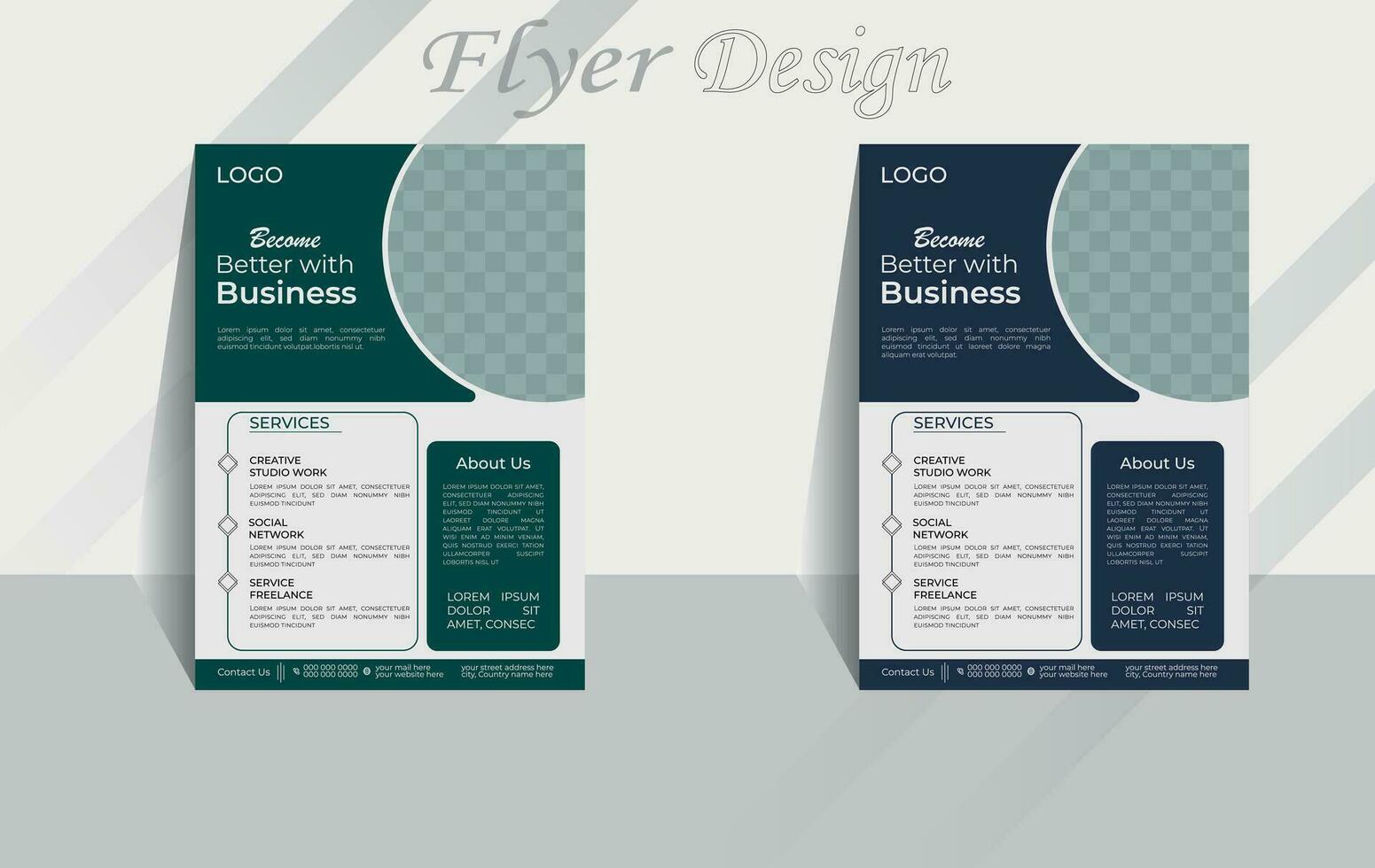 abstract business flyer, vector template design, corporate modern marketing business flyer template.