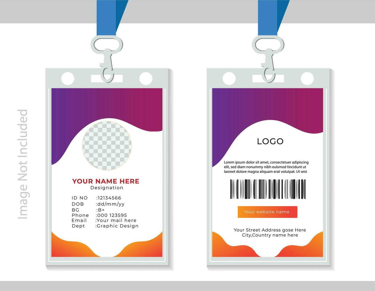Id card template office id card employee id card for your company vector