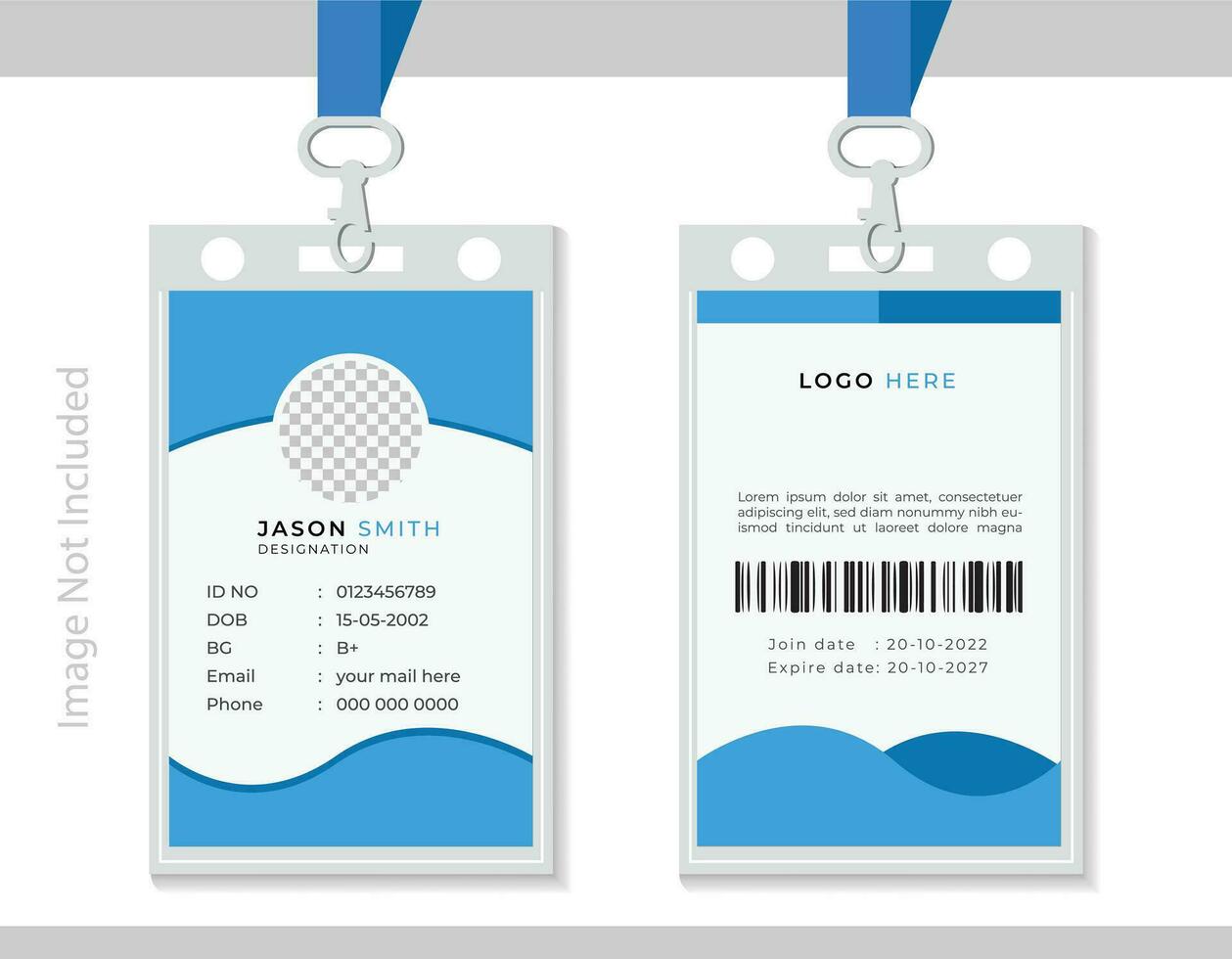 Id card template office id card employee id card for your company vector